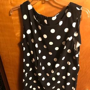 Black dress with white polka dots